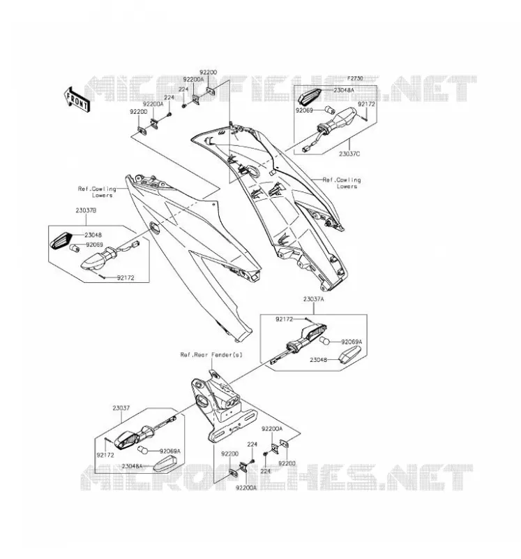 CLIGNOTANTS Kawasaki MOTOS 250 2016 NINJA 250SL ABS  BX250BGF