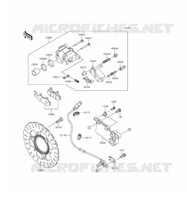 FREIN ARRIERE Kawasaki MOTOS 250 2016 NINJA 250SL ABS  BX250BGF