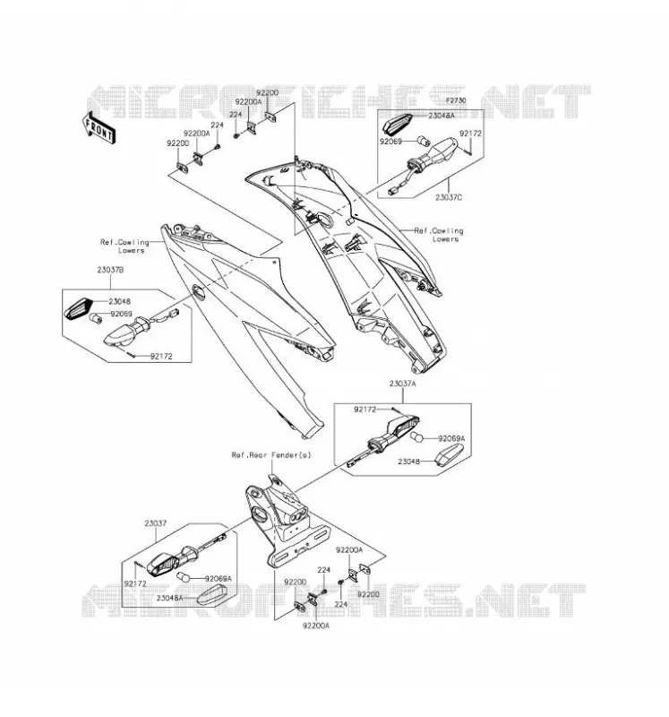 CLIGNOTANTS Kawasaki MOTOS 250 2016 NINJA 250SL ABS  BX250BGFA