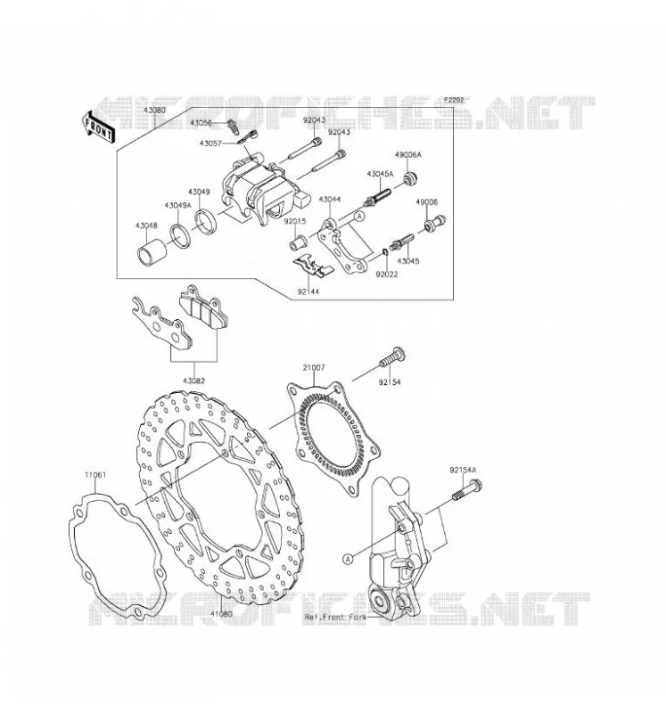 FREIN AVANT Kawasaki MOTOS 250 2016 NINJA 250SL ABS  BX250BGFA