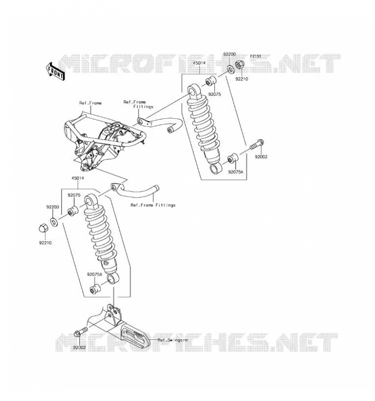SUSPENSION/AMORTISSEUR Kawasaki MOTOS 800 2016 W800  EJ800AGF