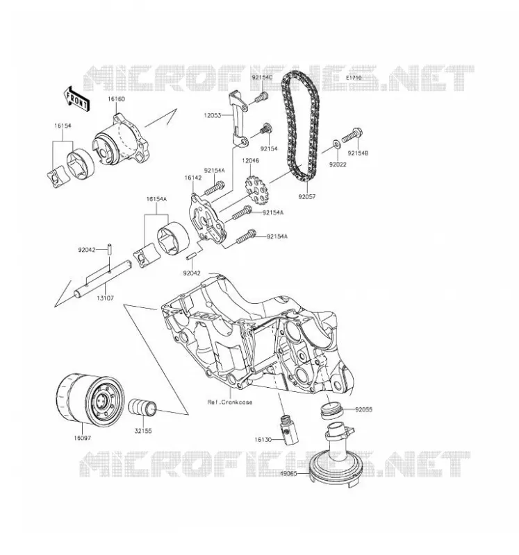 POMPE A HUILE/FILTRE &Agrave; HUILE Kawasaki MOTOS 650 2016 VULCAN S ABS  EN650BGFA