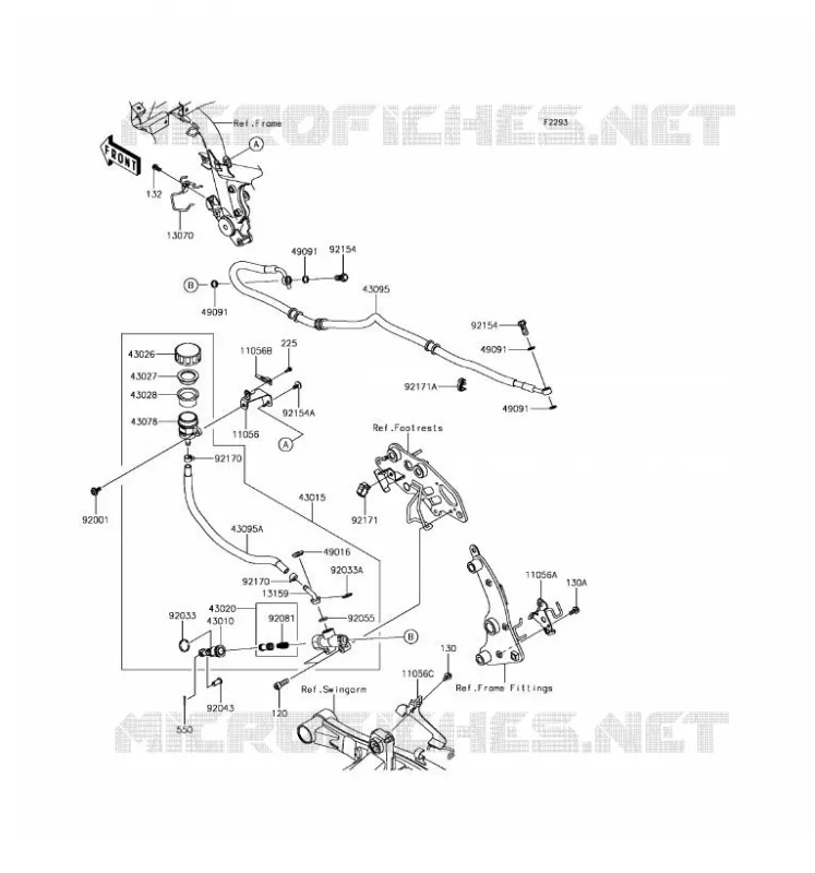 MAITRE CYLINDRE ARRI&Egrave;RE Kawasaki MOTOS 650 2017 VULCAN S  EN650CHF