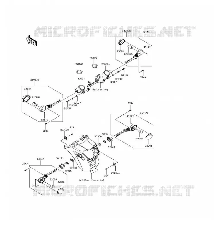 CLIGNOTANTS Kawasaki MOTOS 650 2017 VULCAN S ABS  EN650DHFA