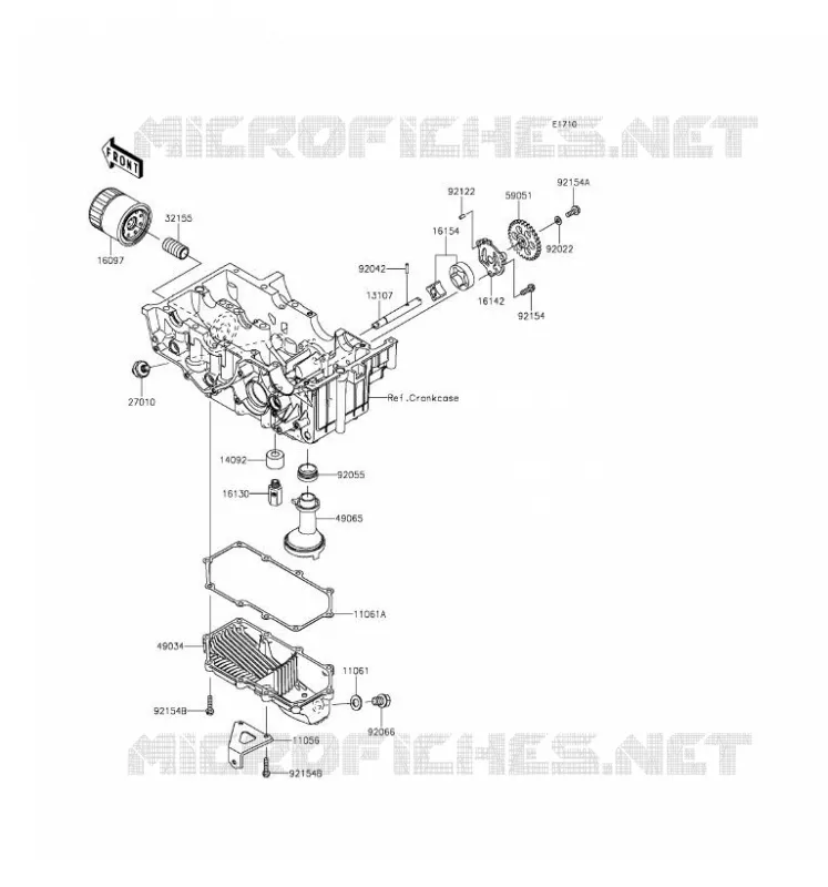 POMPE A HUILE Kawasaki MOTOS 300 2016 Z300  ER300AGF