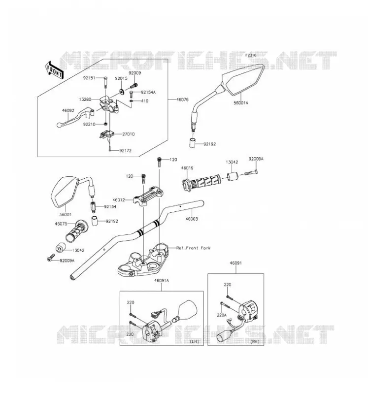 GUIDON Kawasaki MOTOS 300 2016 Z300 ABS  ER300BGF