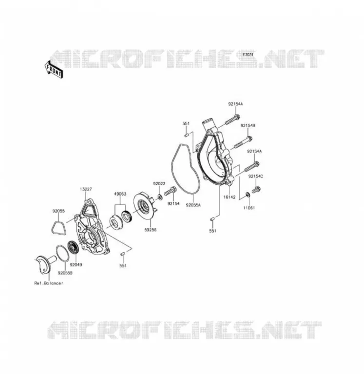 POMPE &Agrave; EAU Kawasaki MOTOS 650 2017 Z650  ER650GHF
