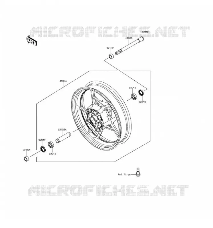 ROUE AVANT Kawasaki MOTOS 650 2017 Z650  ER650GHF