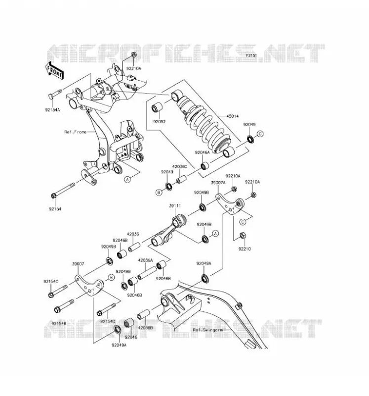 SUSPENSION/AMORTISSEUR Kawasaki MOTOS 650 2017 Z650  ER650GHF