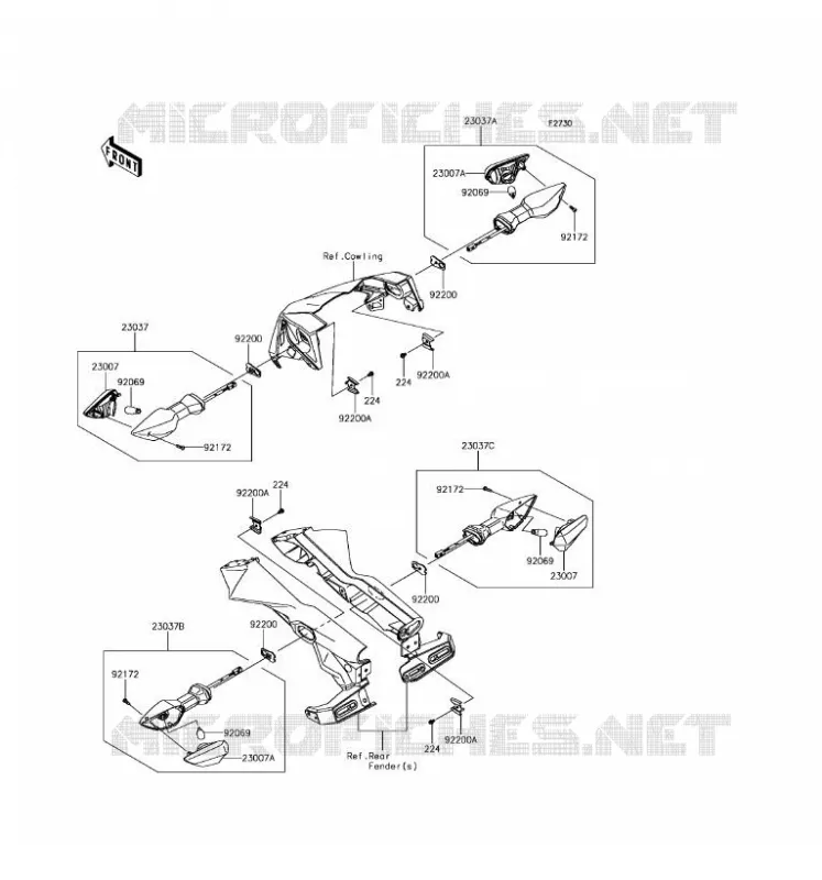 CLIGNOTANTS Kawasaki MOTOS 650 2017 Z650 ABS  ER650HHF