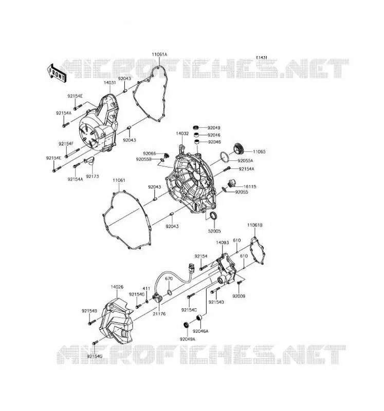 COUVERCLES MOTEUR Kawasaki MOTOS 650 2017 Z650 ABS  ER650HHF