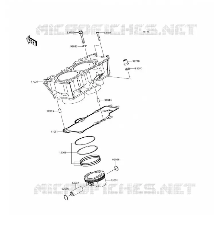 CYLINDRE/PISTON Kawasaki MOTOS 650 2017 Z650 ABS  ER650HHF