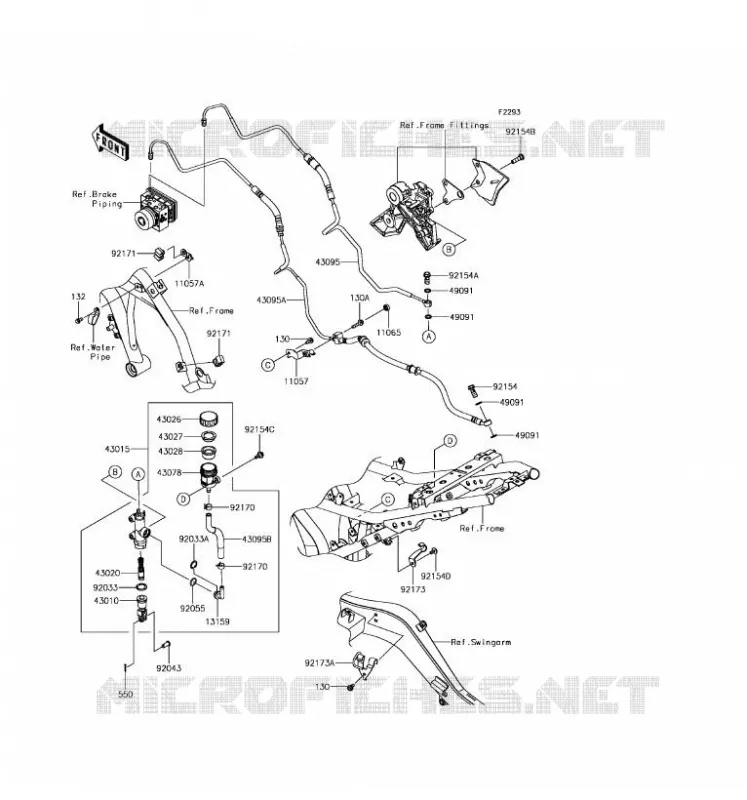 MAITRE CYLINDRE ARRI&Egrave;RE Kawasaki MOTOS 650 2017 Z650 ABS  ER650HHF