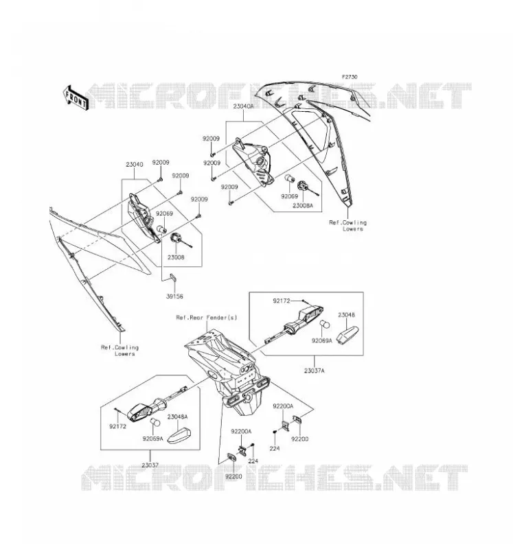 CLIGNOTANTS Kawasaki MOTOS 300 2016 NINJA 300  EX300AGFA
