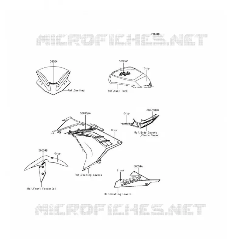 STICKER(GRAY) Kawasaki MOTOS 300 2016 NINJA 300 ABS  EX300BGF
