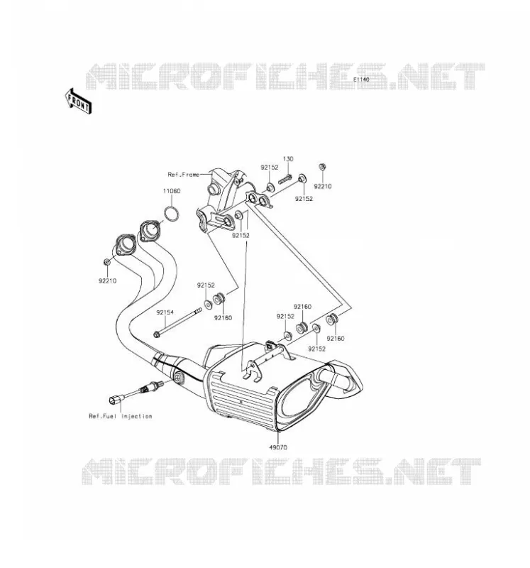 &Eacute;CHAPPEMENT Kawasaki MOTOS 650 2016 ER-6F  EX650EGF