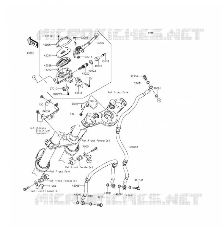 MAITRE CYLINDRE AV Kawasaki MOTOS 650 2016 ER-6F  EX650EGF