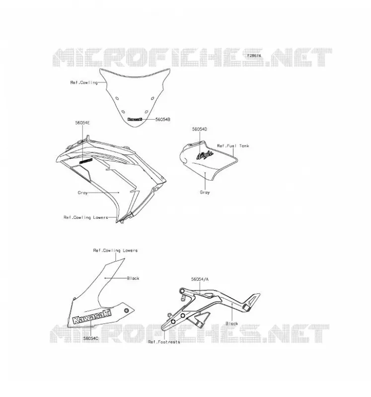 STICKER(GRAY) Kawasaki MOTOS 650 2016 ER-6F  EX650EGF