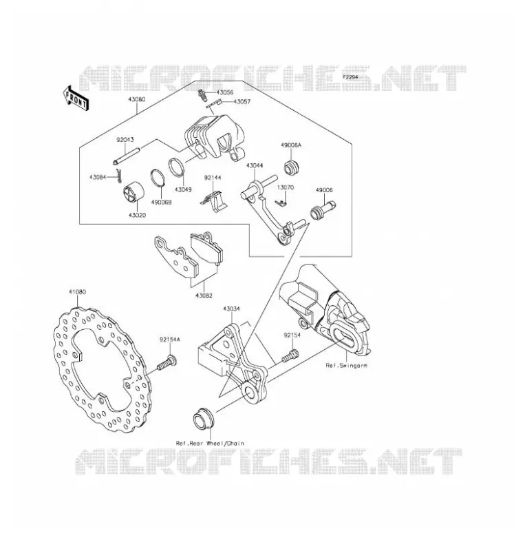 FREIN ARRIERE Kawasaki MOTOS 650 2016 ER-6F  EX650EGF