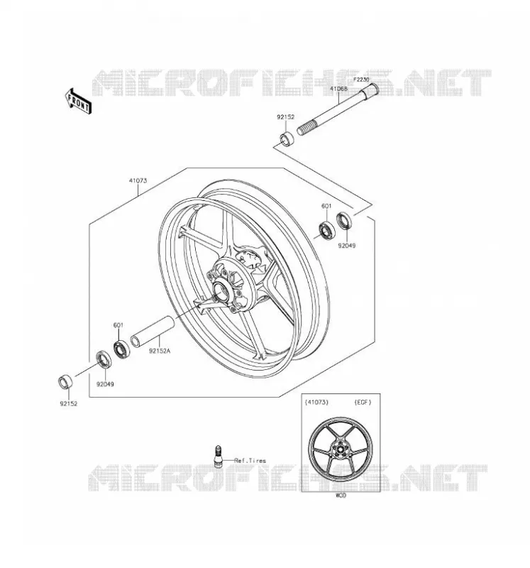 ROUE AVANT Kawasaki MOTOS 650 2016 ER-6F  EX650EGF