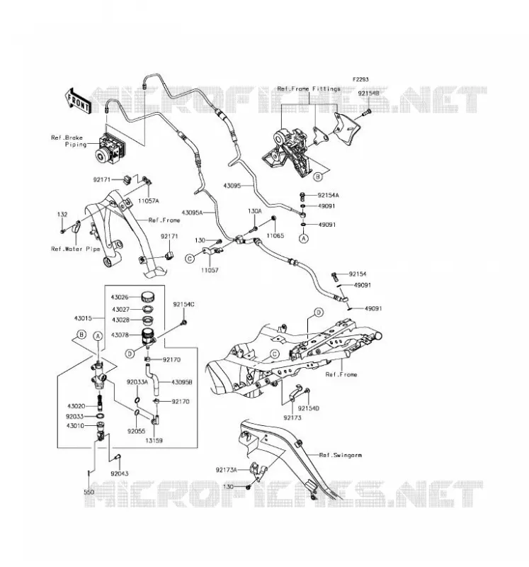 MAITRE CYLINDRE ARRI&Egrave;RE Kawasaki MOTOS 650 2017 NINJA 650 ABS  EX650KHF
