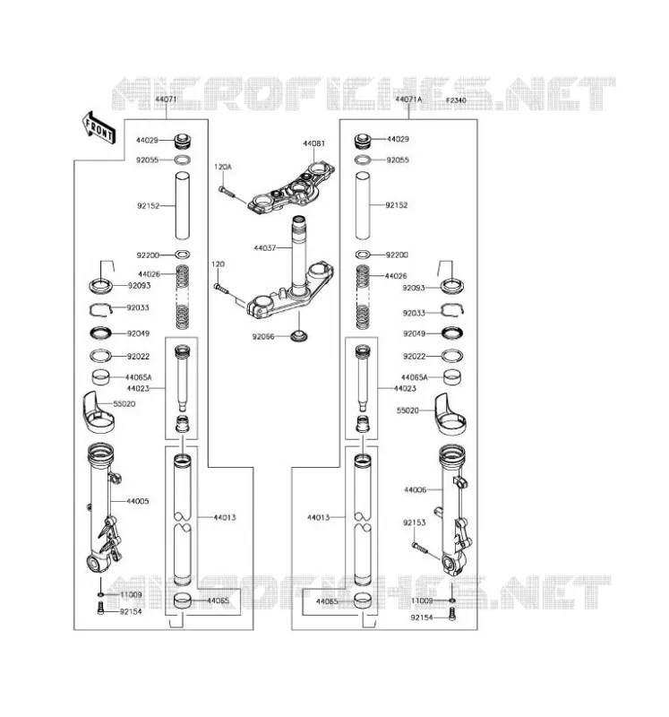 FOURCHE Kawasaki MOTOS 650 2017 NINJA 650 ABS  EX650KHF