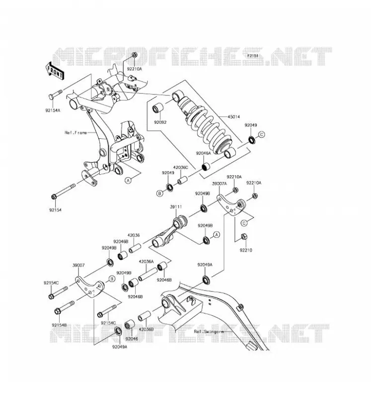 SUSPENSION/AMORTISSEUR Kawasaki MOTOS 650 2017 NINJA 650 ABS  EX650KHF