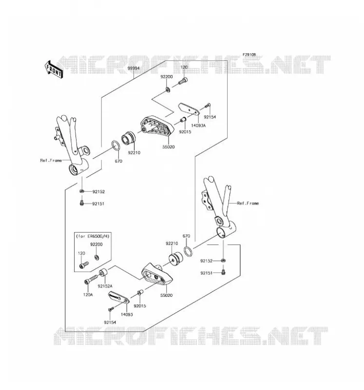 ACCESSOIRE(PROTEGE CARTER) Kawasaki MOTOS 650 2017 NINJA 650 ABS  EX650KHF