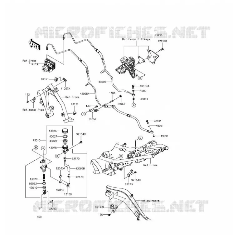MAITRE CYLINDRE ARRI&Egrave;RE Kawasaki MOTOS 650 2017 NINJA 650 ABS  EX650KHF