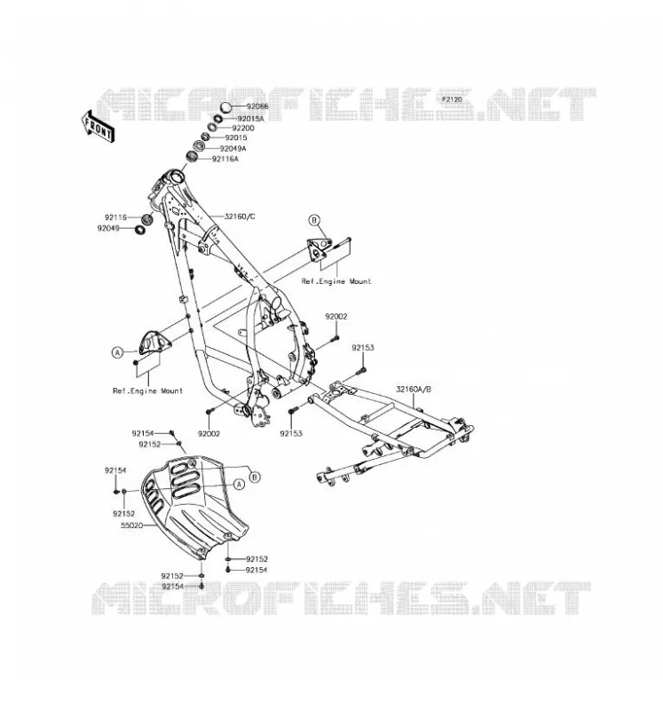CH&Acirc;SSIS Kawasaki MOTOS 650 2016 KLR650  KL650EGF