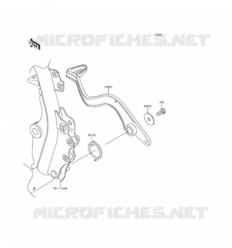 PEDALE DE FREIN Kawasaki MOTOS 650 2016 KLR650  KL650EGF