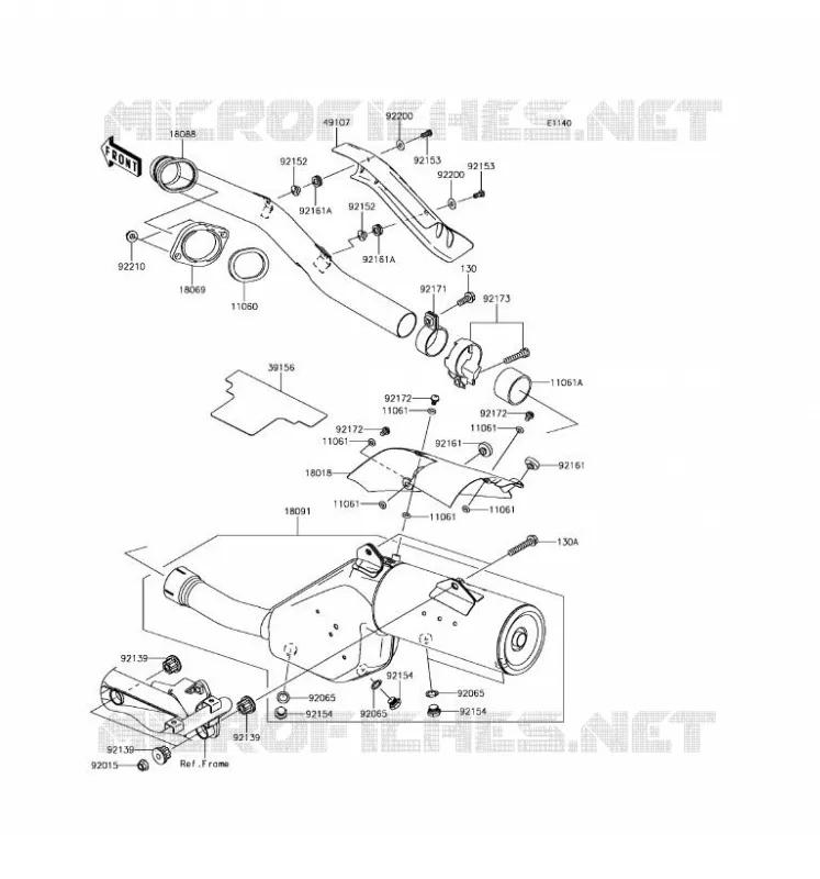&Eacute;CHAPPEMENT Kawasaki MOTOS 650 2017 KLR650  KL650EHF