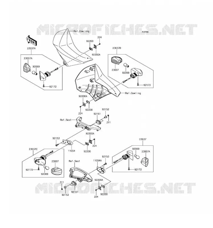 CLIGNOTANTS Kawasaki MOTOS 650 2017 KLR650  KL650EHF