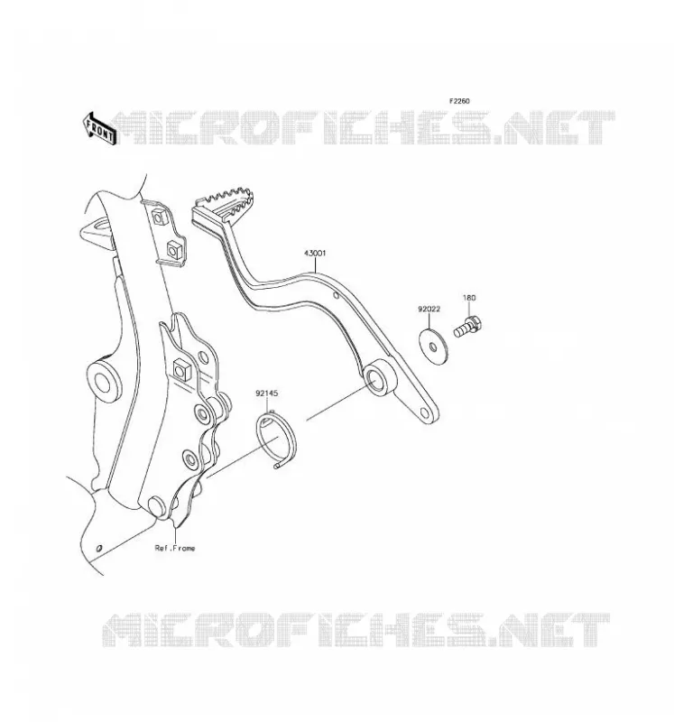 PEDALE DE FREIN Kawasaki MOTOS 650 2017 KLR650  KL650EHF