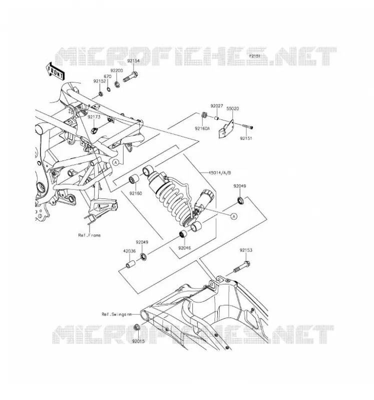 SUSPENSION/AMORTISSEUR Kawasaki MOTOS 650 2016 VERSYS 650  KLE650EGF
