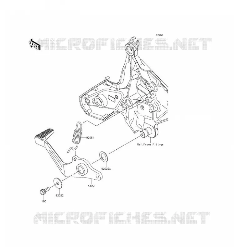 PEDALE DE FREIN Kawasaki MOTOS 650 2016 VERSYS 650  KLE650EGF