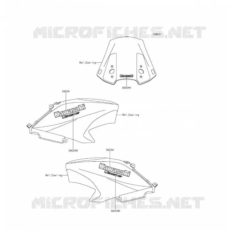 STICKER(WHITE) Kawasaki MOTOS 650 2016 VERSYS 650  KLE650EGF