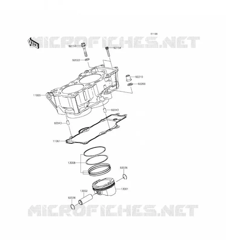CYLINDRE/PISTON Kawasaki MOTOS 650 2016 VERSYS 650  KLE650EGF