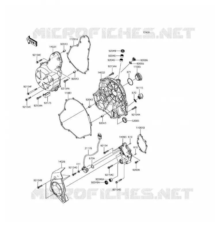COUVERCLES MOTEUR Kawasaki MOTOS 650 2017 VERSYS 650 ABS  KLE650FHFA