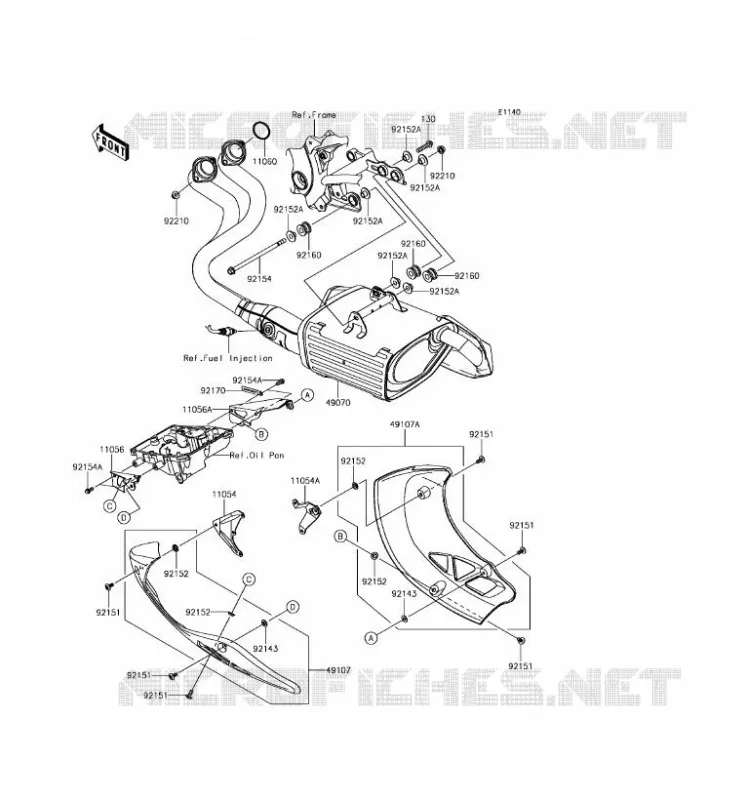 &Eacute;CHAPPEMENT Kawasaki MOTOS 650 2017 VERSYS 650 ABS  KLE650FHFA