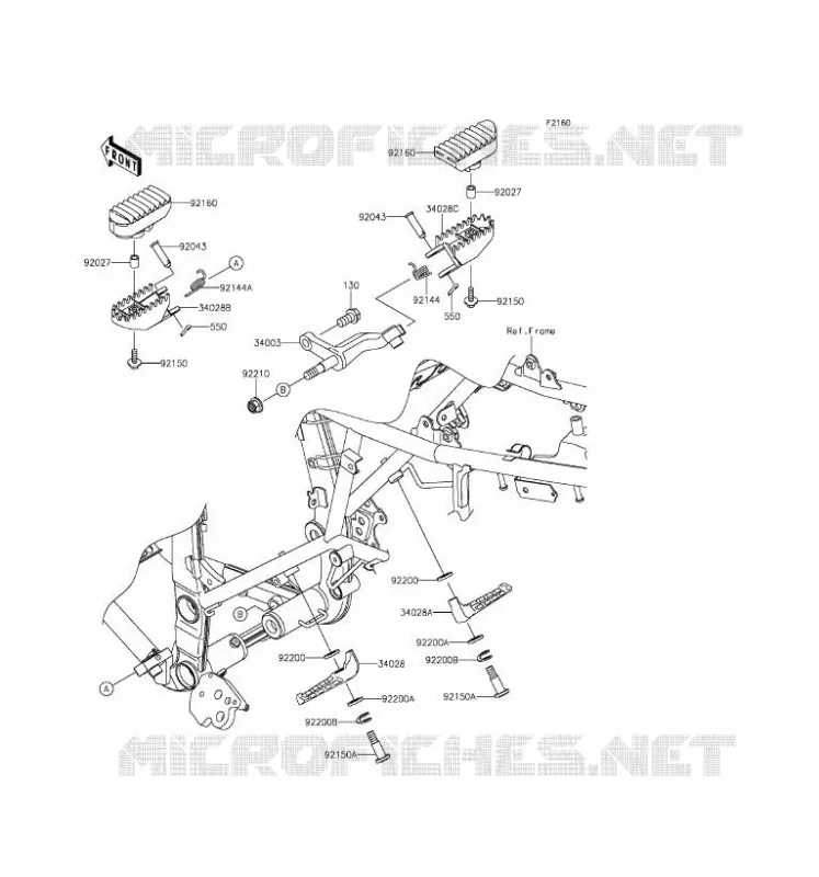 REPOSE PIED Kawasaki TOUT-TERRAIN 250 2016 KLX250  KLX250SGF