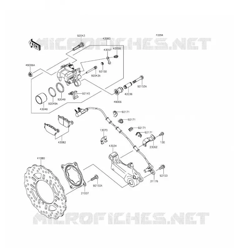FREIN ARRIERE Kawasaki MOTOS 1000 2016 VERSYS 1000  KLZ1000BGF