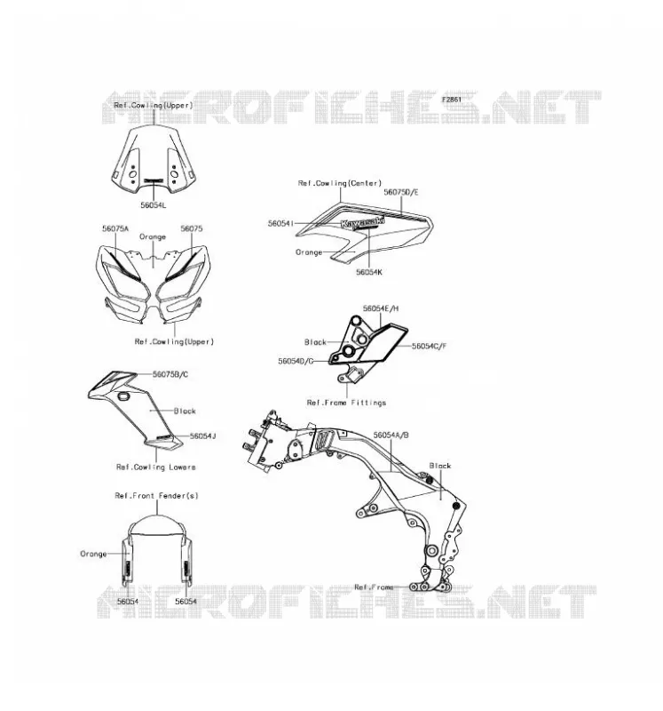 STICKER(ORANGE) Kawasaki MOTOS 1000 2017 VERSYS 1000  KLZ1000BHF
