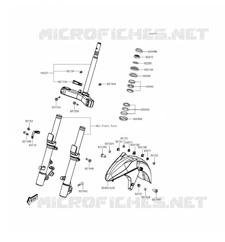 GARDE BOUE AVANT Kawasaki SCOOTER 300 2016 J300  SC300AGFA