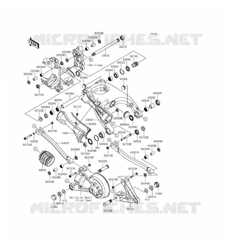BRAS OSCILLANT Kawasaki MOTOS 1400 2016 CONCOURS 14 ABS  ZG1400EGF
