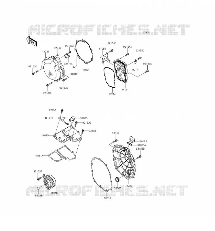 COUVERCLES MOTEUR Kawasaki MOTOS 1400 2016 CONCOURS 14 ABS  ZG1400EGF
