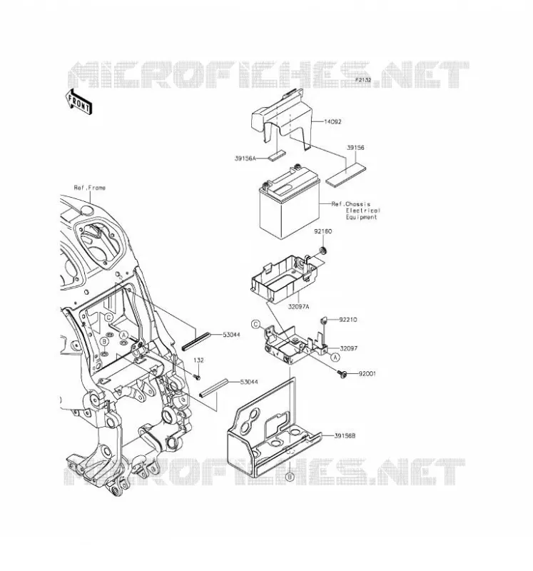 SUPPORT BATTERIE Kawasaki MOTOS 1400 2016 CONCOURS 14 ABS  ZG1400EGF