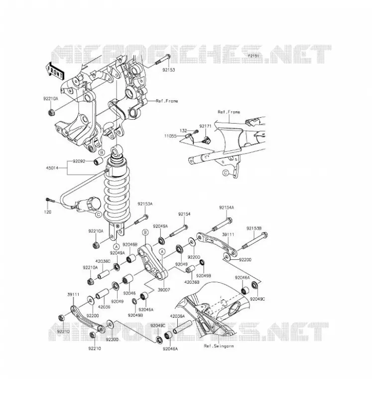 SUSPENSION/AMORTISSEUR Kawasaki MOTOS 1400 2016 CONCOURS 14 ABS  ZG1400EGF