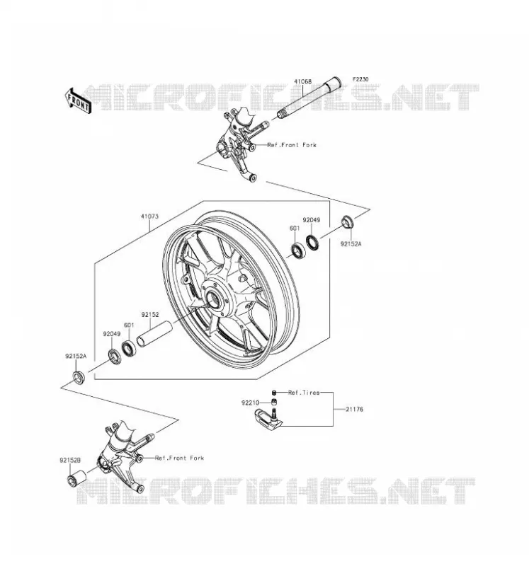 ROUE AVANT Kawasaki MOTOS 1400 2016 CONCOURS 14 ABS  ZG1400EGF