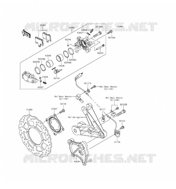 FREIN ARRIERE Kawasaki MOTOS 1400 2016 1400GTR ABS  ZG1400EGF
